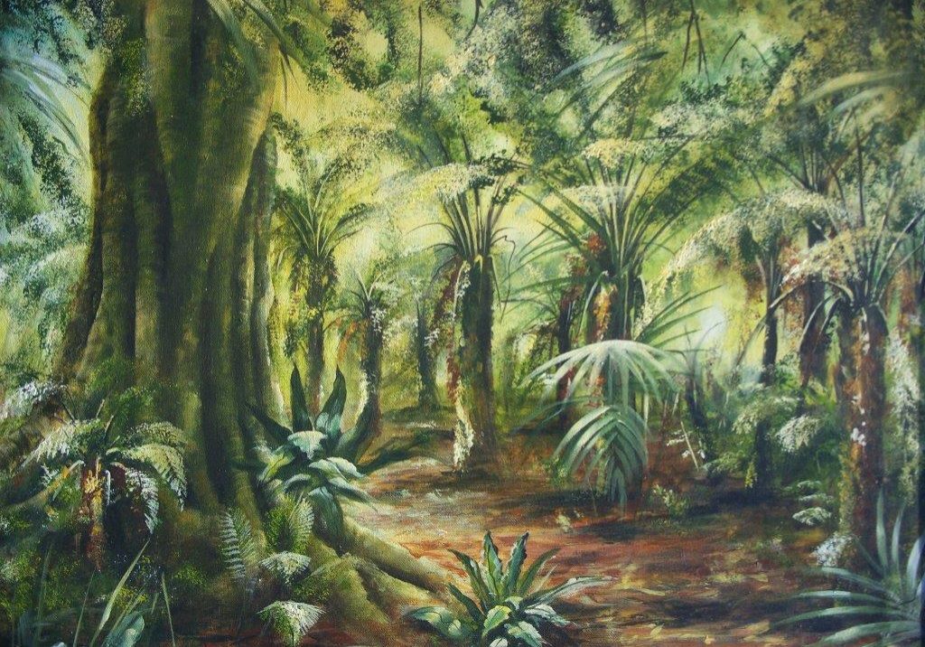 Rainforest Along the Track, acrylic 122 x 92cm
