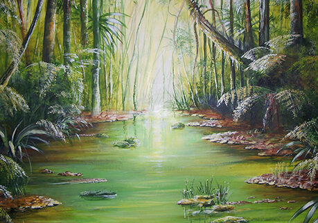 Rainforest Tranquility, acrylic 90 x 110cm