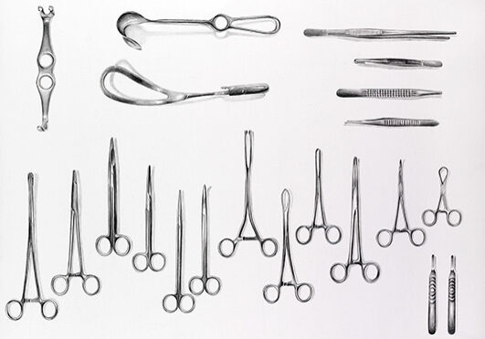 Caesarian Section Tray, pencil 100 x 80cm