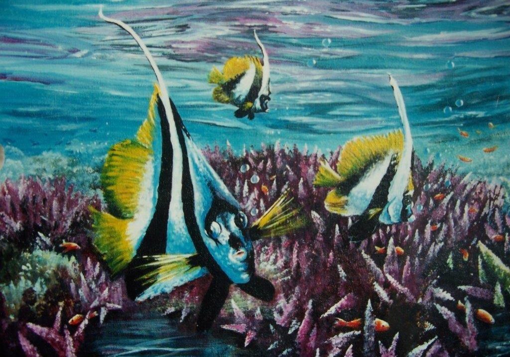 Fish Feeding Frenzy Acrylic 100 x 80cm